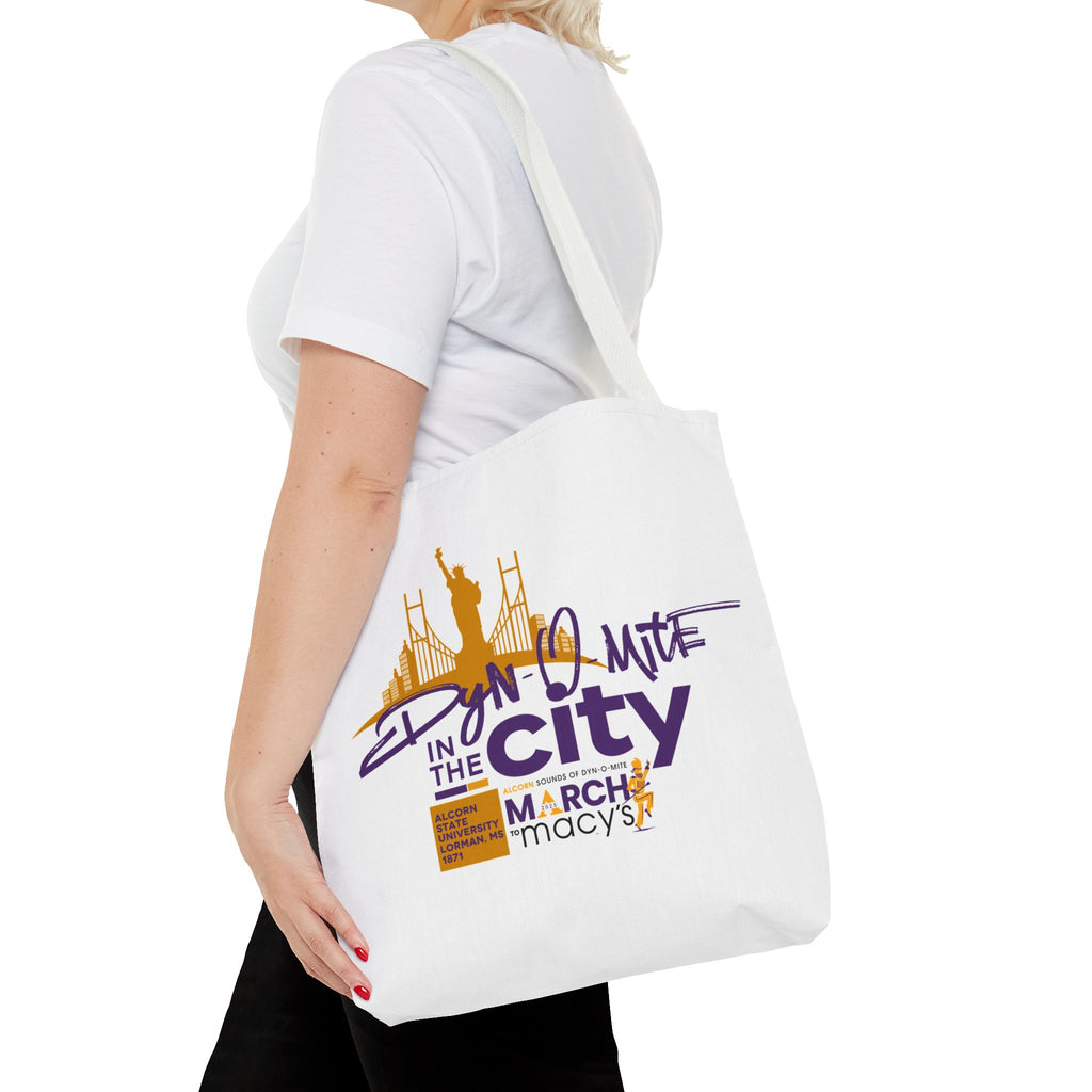 Dyn-O-Mite in the City: March to Macy’s Tote Bag 💜💛