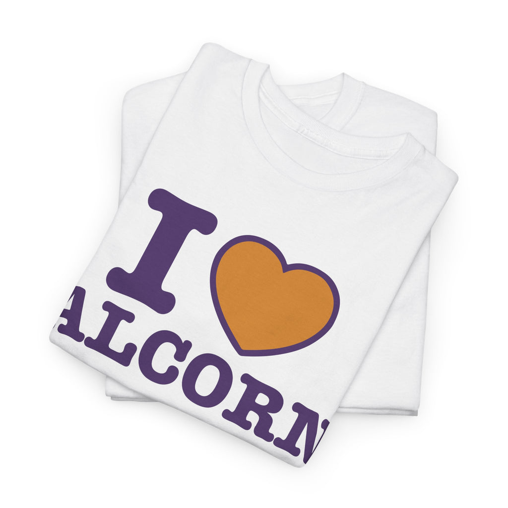 I Love Alcorn Unisex Heavy Cotton Tee | College Spirit Wear, Gift for Students, Alumni T-Shirt, Back to School, Casual Everyday Wear