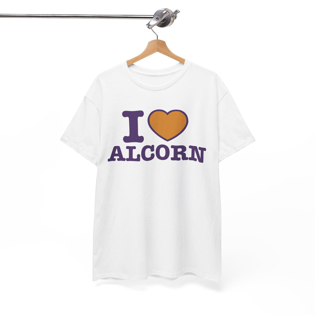 I Love Alcorn Unisex Heavy Cotton Tee | College Spirit Wear, Gift for Students, Alumni T-Shirt, Back to School, Casual Everyday Wear