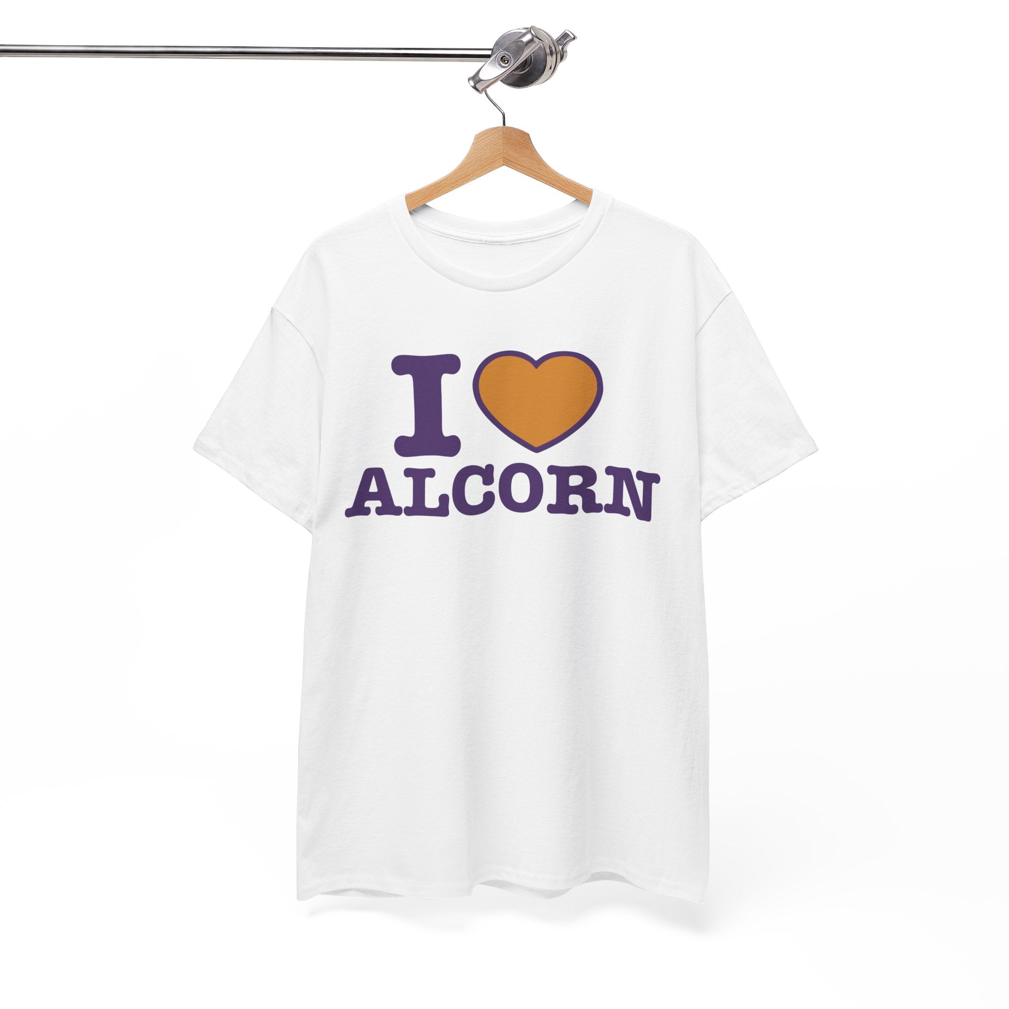 I Love Alcorn Unisex Heavy Cotton Tee | College Spirit Wear, Gift for Students, Alumni T-Shirt, Back to School, Casual Everyday Wear