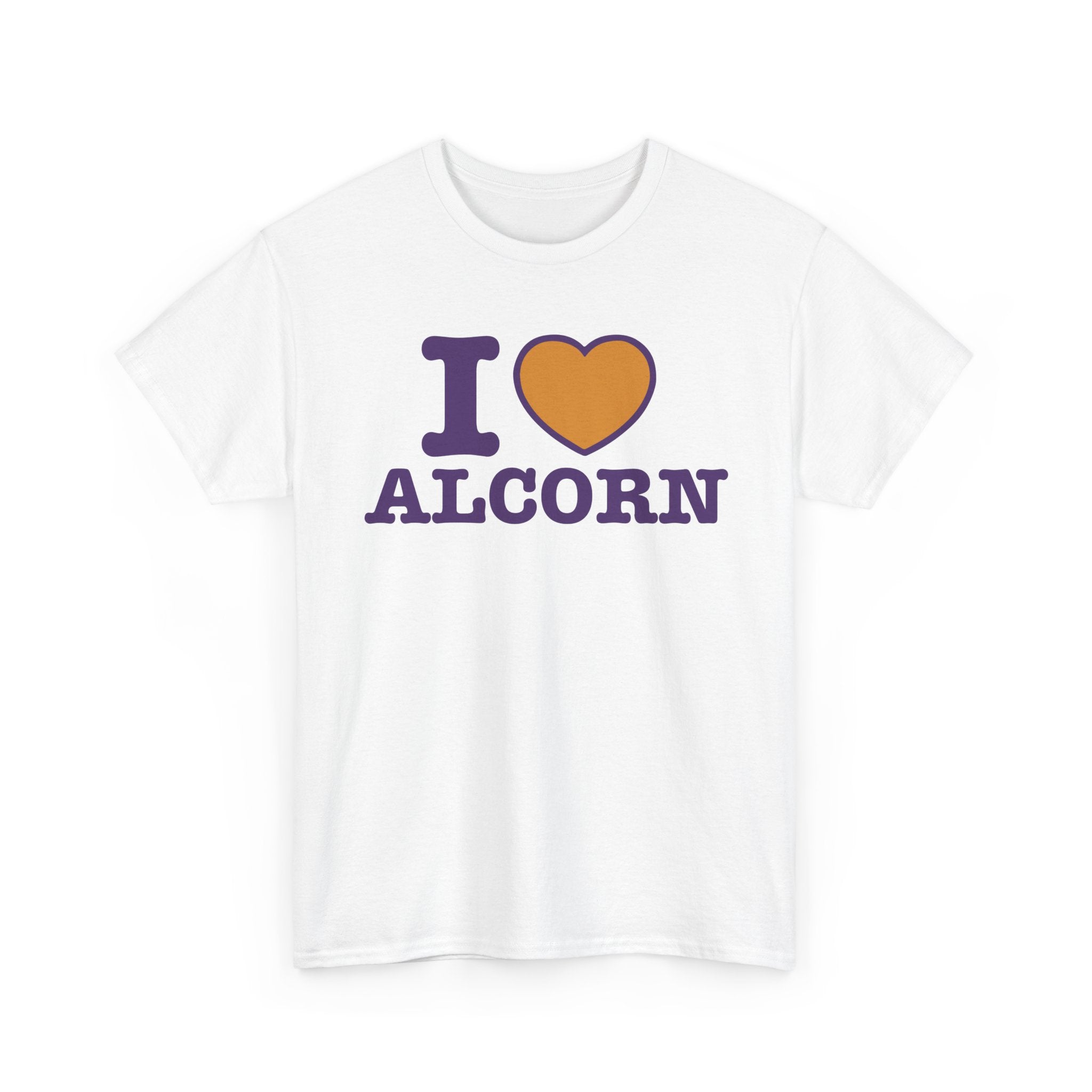 I Love Alcorn Unisex Heavy Cotton Tee | College Spirit Wear, Gift for Students, Alumni T-Shirt, Back to School, Casual Everyday Wear